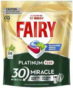 Coles Fairy Platinum Plus Dishwashing Tablets 56 Pack offer