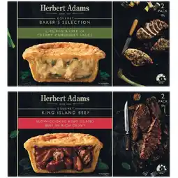 Woolworths Herbert Adams Pies 400-420g Pk 2 – From the Freezer offer