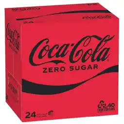 Woolworths Coca-Cola Classic, Zero Sugar or Diet Soft Drink Varieties 24 x 375ml offer