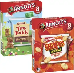 Coles Arnott's Multipack Tiny Teddy Biscuits or Shapes Crackers 175g-200g offer