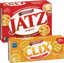 Coles Arnott's Clix or Jatz Crackers 225g-250g offer