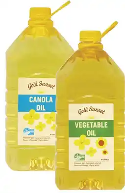 Coles Gold Sunset Canola or Vegetable Oil 4 Litre offer