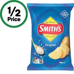 Woolworths Smith’s, Doritos or Red Rock Deli Chips 50-60g offer