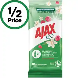 Woolworths Ajax Antibacterial Wipes Pk 110 offer