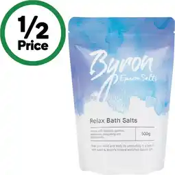 Woolworths Byron Relax Bath Salts 500g offer