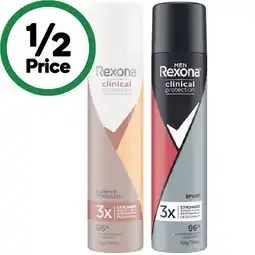 Woolworths Rexona Clinical Antiperspirant Deodorant 180ml offer