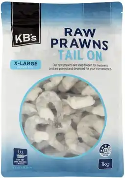 Coles KB's Raw Prawns Tail On 1kg offer