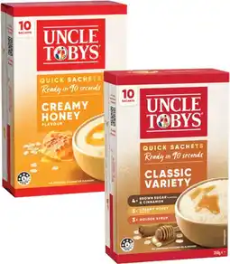 Coles Uncle Tobys Oat Quick Sachets 320g-350g offer