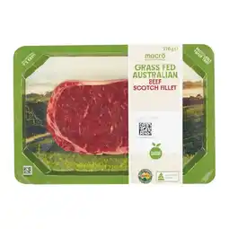 Woolworths Macro Australian Grass Fed Beef Scotch Fillet 270g offer
