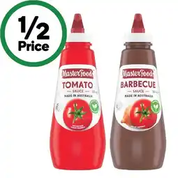 Woolworths MasterFoods Tomato or Barbecue Sauce 475-500ml offer