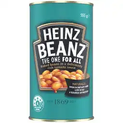 Woolworths Heinz Baked Beans or Spaghetti 535-555g offer