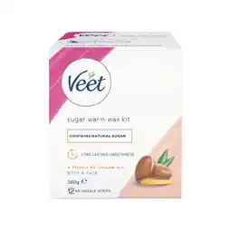 Woolworths Veet Sugar Warm Wax Hair Removal Kit with Argan Oil 360g offer
