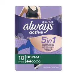 Woolworths Always Discreet or Active Pads Pk 8-12 offer