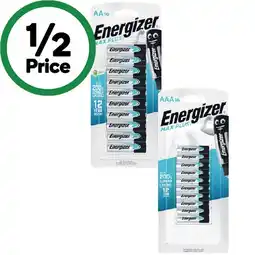 Woolworths Energizer Max Plus High Performance AA or AAA Alkaline Batteries Pk 16 offer