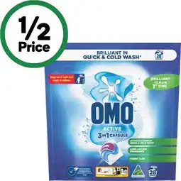 Woolworths OMO Laundry Capsules Pk 28 offer