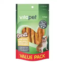 Woolworths Vitapet Chewz Chicken Wrapped Rawhide Dog Treats Pk 18 offer