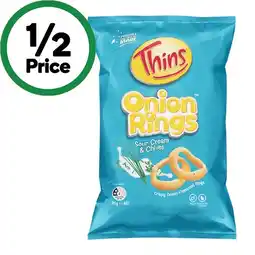 Woolworths Thins Onion Rings 85g offer