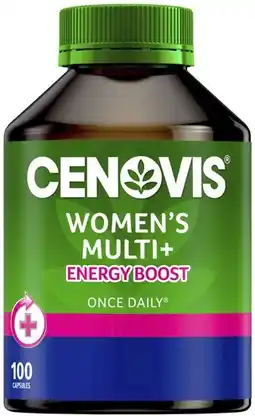 Coles Cenovis Women's Multi+ Energy Boost Capsules 100 Pack^ offer