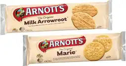 Coles Arnott's Marie or Milk Arrowroot Biscuits 250g offer