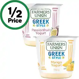 Woolworths Farmers Union Greek Style Yogurt Varieties 150g – From the Fridge offer