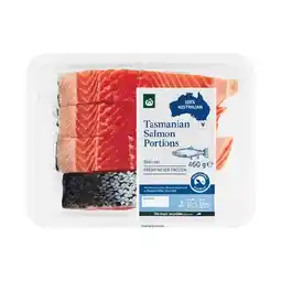 Woolworths Woolworths Australian Fresh Salmon Portions Skin On 460g Pk 4 offer