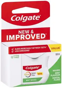 Coles Colgate Total Mint Waxed Dental Floss 100 Metres offer