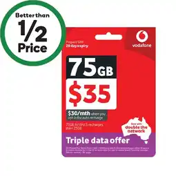 Woolworths Vodafone $35 Starter Pack‡ offer