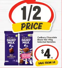 IGA Cadbury chocolate block offer