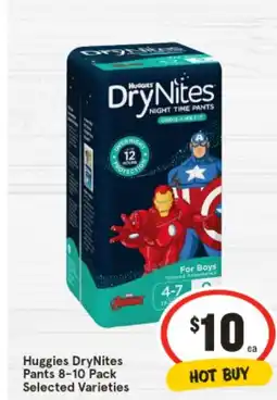 IGA Huggies drynites pants offer