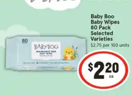 IGA Baby boo baby wipes offer