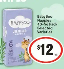 IGA Babyboo nappies, nappy pants & wipes offer