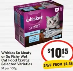 IGA Whiskas so meaty or so fishy wet offer