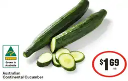 IGA Australian continental cucumber offer