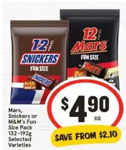 IGA Mars, snickers or m&m's fun offer