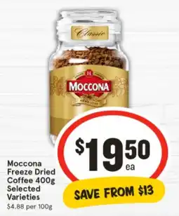 IGA Moccona freeze dried coffee offer