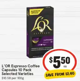 IGA L'OR Espresso Coffee Capsules offer