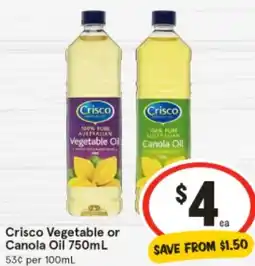 IGA Crisco vegetable or canola oil offer