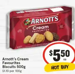 IGA Arnott's cream favourites biscuits offer