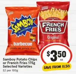 IGA Samboy potato chips or french fries offer