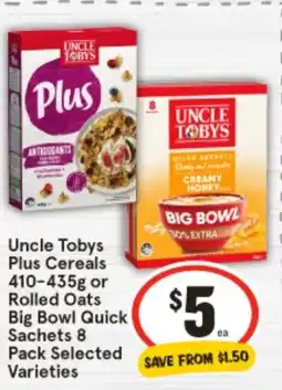 IGA Uncle tobys plus cereals offer