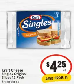 IGA Kraft cheese singles original slices offer
