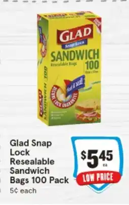 IGA Glad snap lock resealable offer