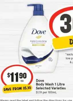 IGA Dove body wash offer