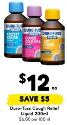 Drakes Duro-tuss cough relief liquid offer