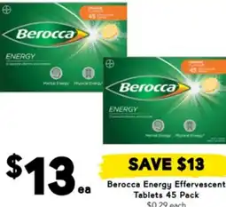 Drakes Berocca energy effervescent tablets offer