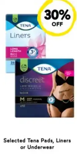 Drakes Selected tena pads, liners or underwear offer