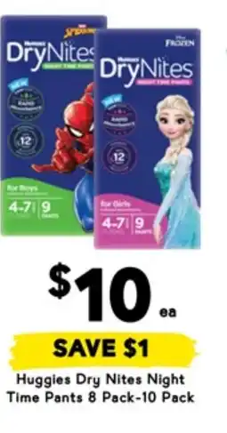 Drakes Huggies dry nites night time pants offer