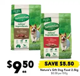 Drakes Nature's gift dog food offer