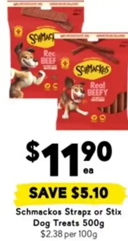 Drakes Schmackos strapz or stix dog treats offer