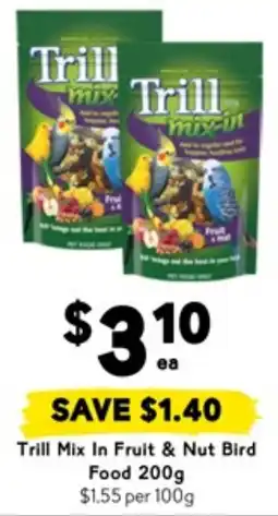 Drakes Trill mix in fruit & nut bird food offer